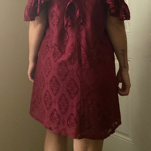 Trixxi Womens Short Sleeve Red Dress Size XL - Picture 4 of 4